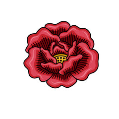 rose flower vector in the form of a line with red color