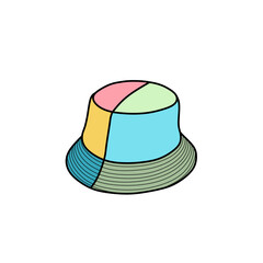 hat design in the form of stripes with many colors