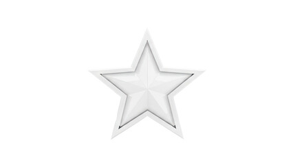 Obraz premium Glossy White Star with Silver Trim