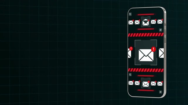 Mobile device interface showing a vertical layout of a security management app with prominent red warning notifications.