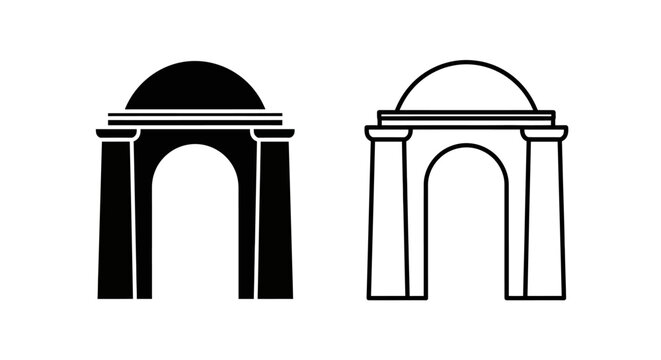 Classic architecture monument symbol design elements Vector