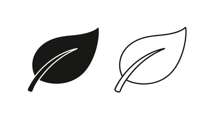 Fototapeta premium Minimalist leaf icon set nature symbol Vector