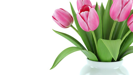 Obraz premium Vase of Pink Tulips