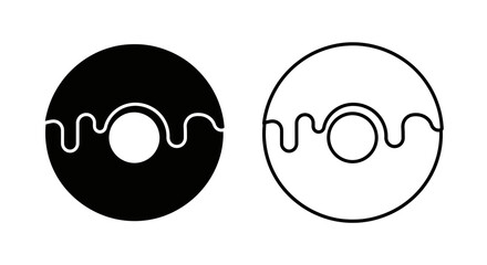 Fototapeta premium Minimalist vinyl record icon set Vector