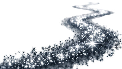 Obraz premium Sparkling Glitter Stream on White Background