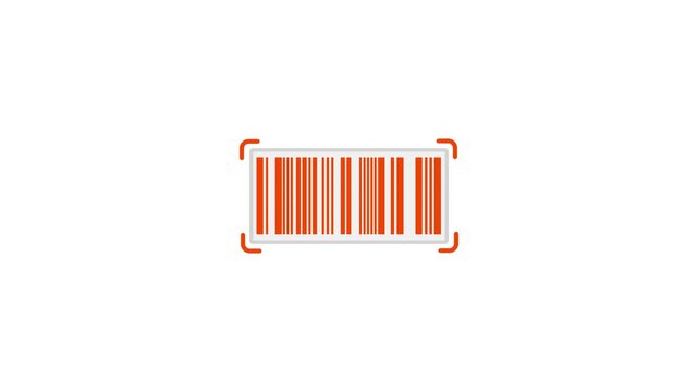 animated bar code icon technology concept