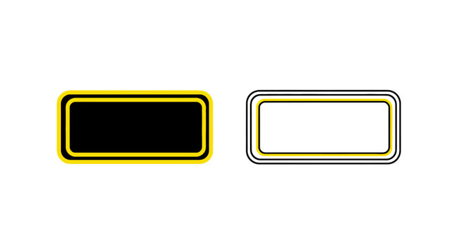 Yellow border frame outline graphic design elements Vector