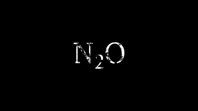 Chemical formula N2 O with distressed texture on black background nitrous oxide chemistry
