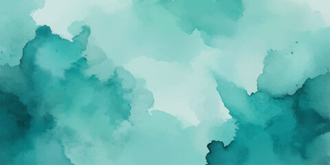 Obraz premium Blue watercolor sky with clouds background