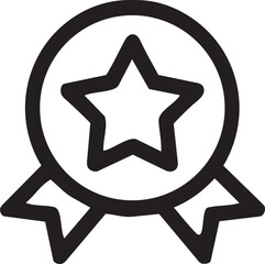 Simple star award icon with a circular frame a clean silhouette