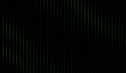 Fototapeta premium Abstract digital art background with dark green vertical light bars on a black base. Creative minimalist linear pattern with subtle forest green highlights and deep shadows.