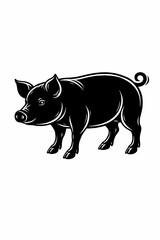 Fototapeta premium Pig Farm Animal Illustration