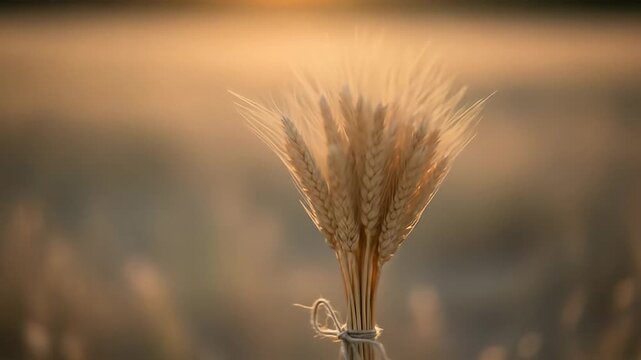 Golden Wheat Field at Sunset - A Serene Nature Scene.