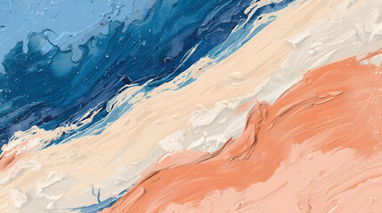 Naklejka premium Brush paint grunge texture of colorful abstract painting on canvas, artistically vibrant. Suitable for backgrounds, designs, and artistic projects.