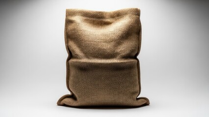 Obraz premium Front-lit, empty burlap sack on a white gradient background