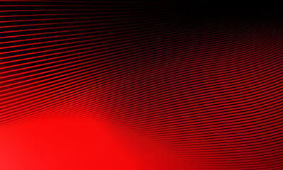 Fototapeta premium red and black geometric abstract pattern resembling a structure of fine lines or metal fins. Technology Banner.