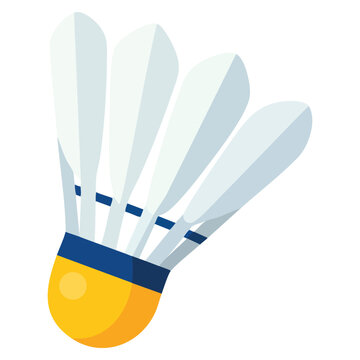 Badminton birdie icon flat design shuttlecock vector illustration suitable for sports competition training recreation and badminton themed graphic design projects