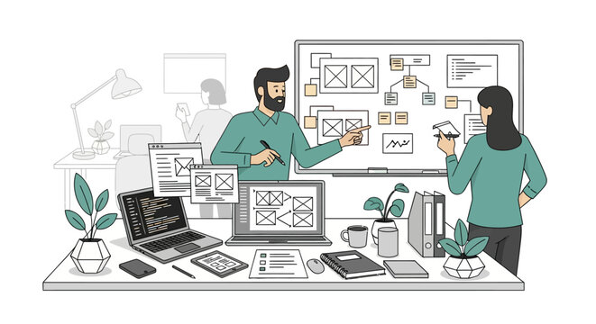 Graphic Designers Working Together Collaboratively.
