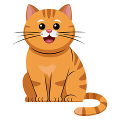 Obraz premium Colorful flat vector illustration showing cute red cat sitting perfect for animal pet cartoon and cheerful creative projects