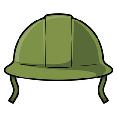 Naklejka premium Combat helmet vector icon illustrated in flat style ideal for web design focused on military safety protection equipment and defense themed visuals