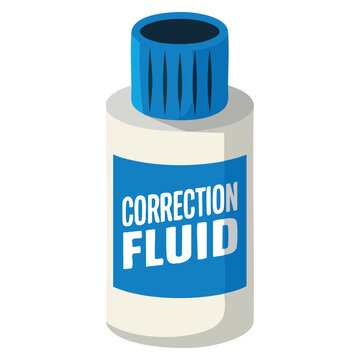 Correction fluid bottle vector isolated illustration suitable for office supply stationery editing school and paperwork themed graphics