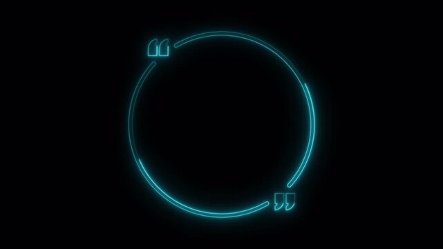 Glowing circle quote box animation for featured messages and spoken dialogue, quote box animation.