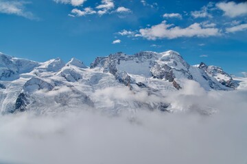 snow covered mountains