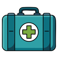 Fototapeta premium Flat vector first aid kit icon representing physical therapist rehab exercise isolated ideal for healthcare rehabilitation therapy and wellness service visuals