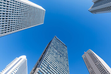 (東京都ｰ都市風景)青空の新宿高層ビル街６