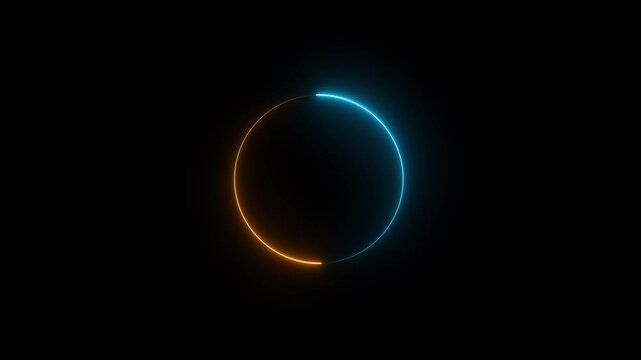 Neon Circular Loading Progress Animation for UI App and Web Interface, Brown and Blue Ring Spinner Status Indicator Loop, Modern Minimal Abstract Technology Design