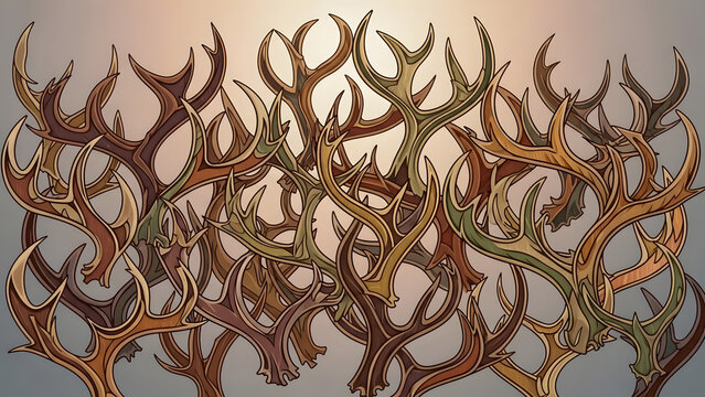 Natural antler form symbolizing wildlife and forest life