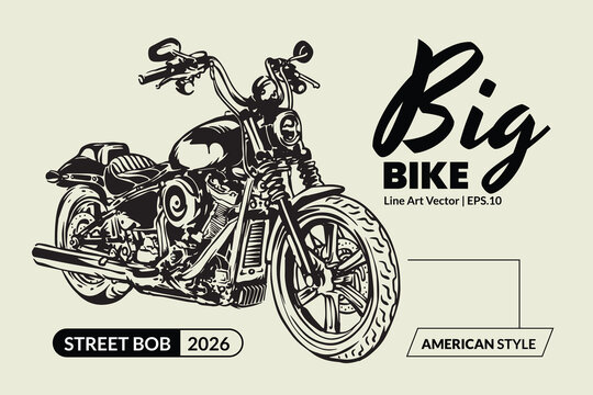 American 2026 Big bike street Vector