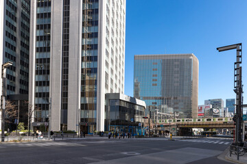 (東京都ｰ都市風景)青空の日比谷ビル群６