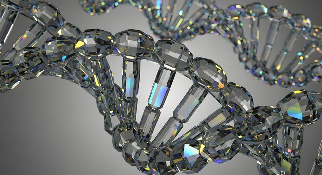 Diamond DNA Helix Structure Closeup View