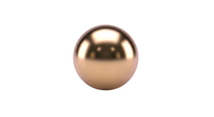 Golden Sphere on White Background