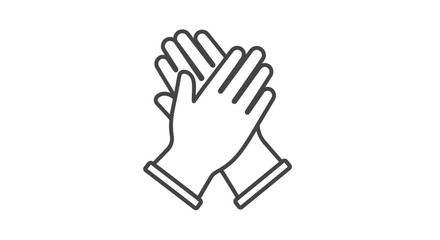 Obraz premium Simple line art icon illustrating the action of clapping or applauding hands wearing gloves