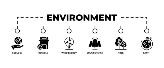 Environment banner web icon vector illustration concept with icon