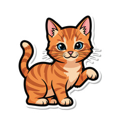 A cute orange cat with blue eyes