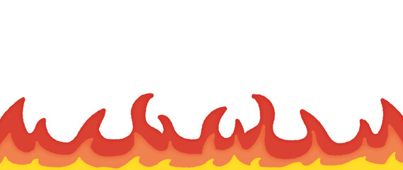 炎のイラストのフレーム背景素材/デコレーション向け素材/Flame illustration frame background material
