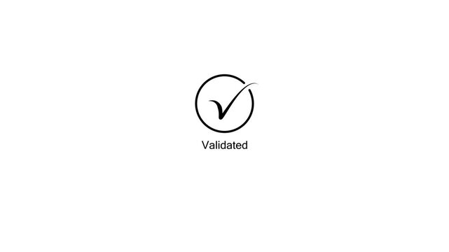 Validated Checkmark Circle Black Validation Concept Approval Symbol Tick Mark Verified approved.