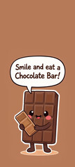Chocolate Bar Cartoon with Quote