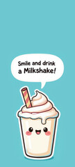 Milkshake Cartoon with Quote