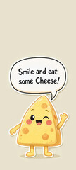 Cheese Cartoon with Quote