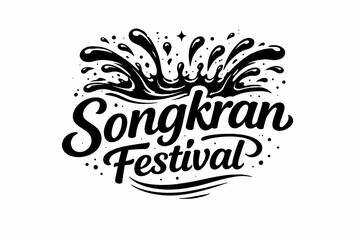 Obraz premium Songkran Festival Water Celebration Typography