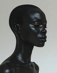 An asymmetrical human-like structure,_one side incomplete by design,_muted tones,