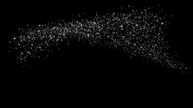 光り輝く銀の粒子が飛び散るループアニメーション：背景透過、４K、ループ
