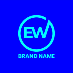 EW letter circle company logo design