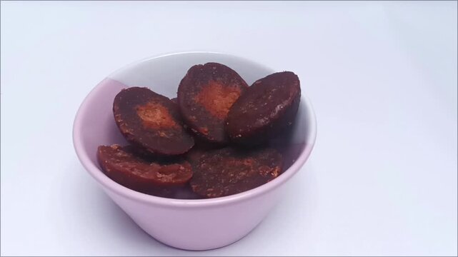 Footage of Dark Chocolate Coconut Sugar in a Bowl
