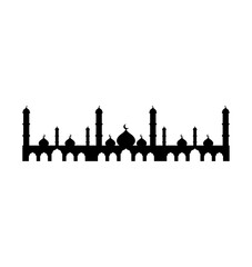 Naklejka premium Mosque silhouette vector illustration