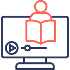 Virtual Education line color icon